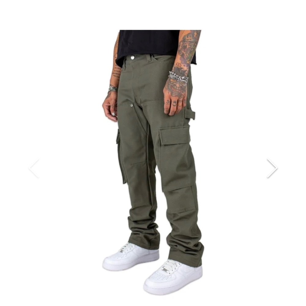 DOUBLE KNEE CARGO PANT (OLIVE)
